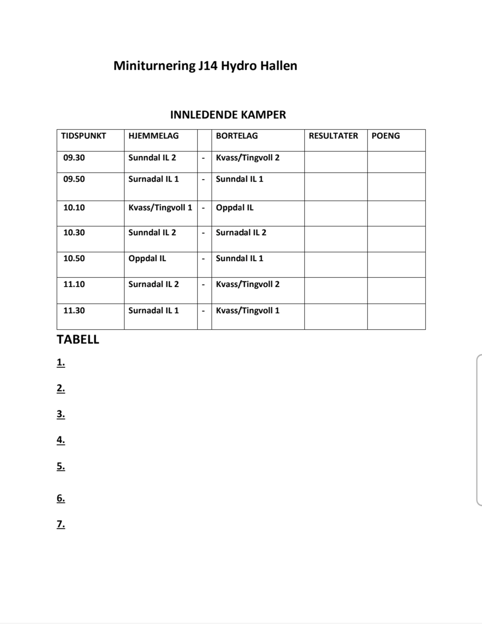 Miniturnering J14